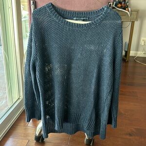 Ralph Lauren blue label sheer knit light sweater. Blue color size large